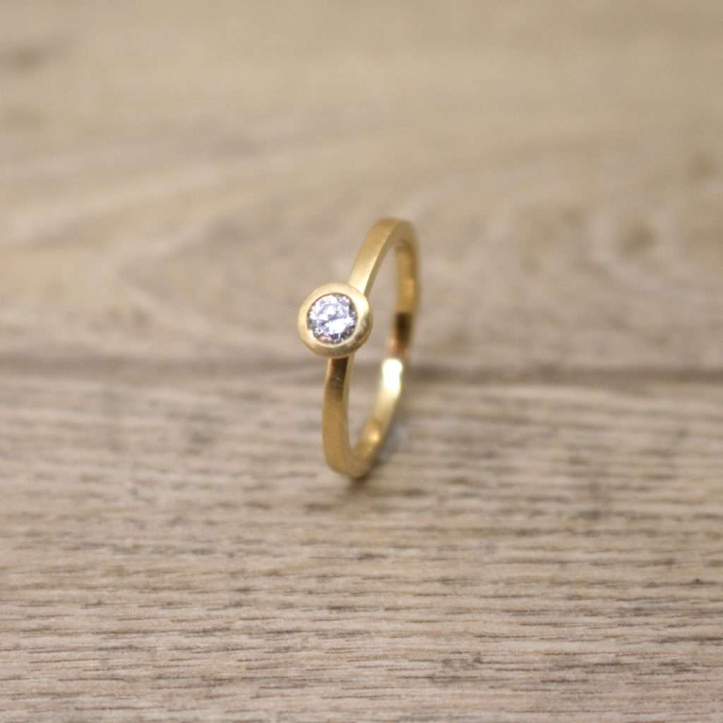 18ct Yellow Gold Round Diamond Ring Remodelled Bespoke Commission Victoria Jarman Jewellery