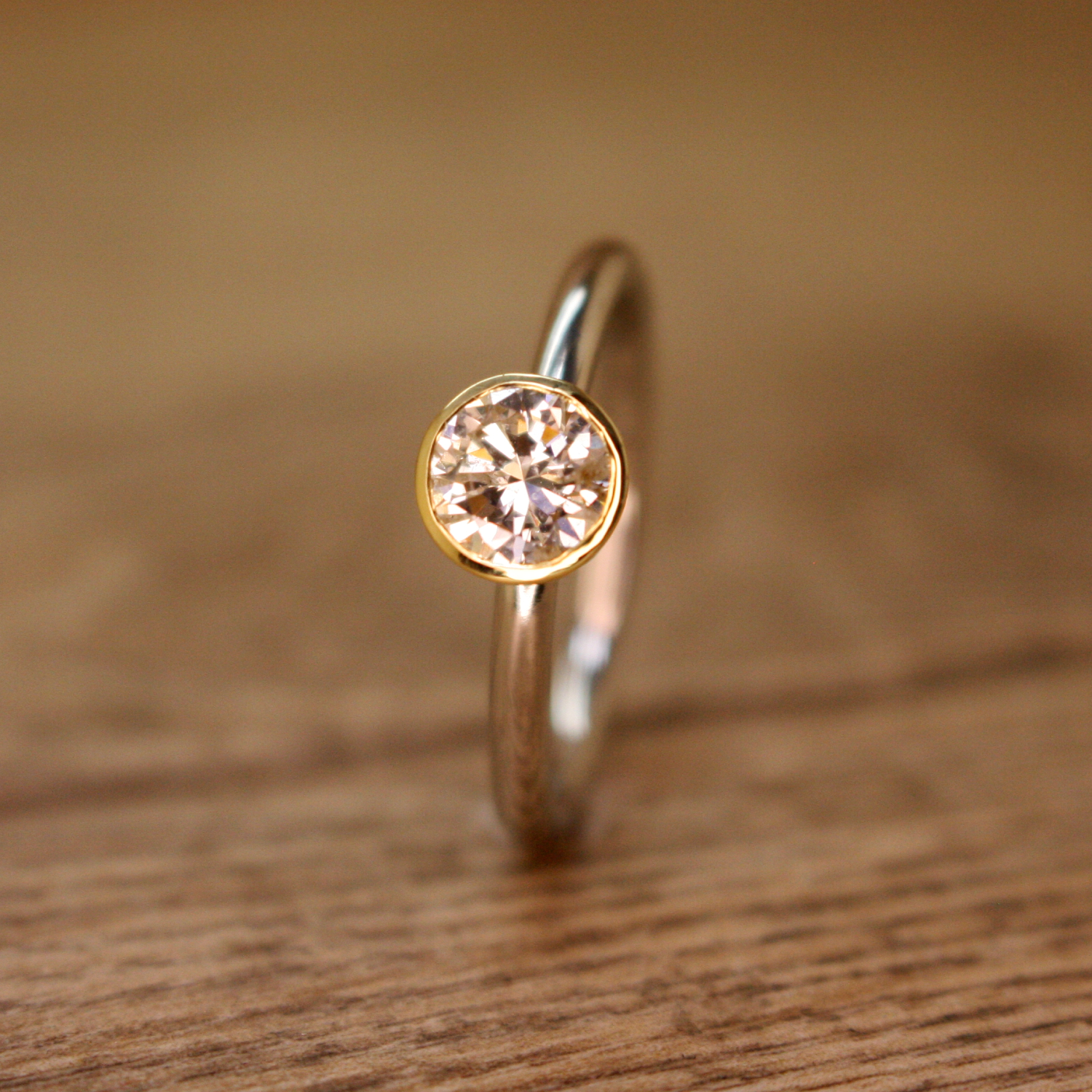 Platinum 18ct yellow gold diamond ring recycled and remodelled Victoria Jarman Jewellery